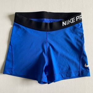 Womens Nike Pro shorts in royal blue, Size S.